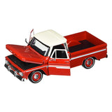 AUTO CHEVY C10 FLEETSIDE PICKUP 1966 rojo/blanco TOP 1:24 MOTORMAX MM-73355AC