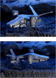  “Vista en múltiples ángulos del vehículo aéreo Skynet Hunter Killer de NECA.”