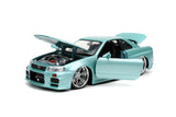 [PRE-VENTA] Auto Fast & Furious - BRIAN's Nissan Skyline GT-R (R34) 1.24 Jada JT-32608 [PRECIO NORMAL S/.169]