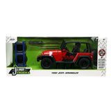 [PRE-VENTA] Auto 1:24 92 JEEP WRANGLER W/RACK   Jada toys  JT-33851 [PRECIO NORMAL S/.229]