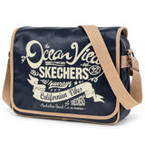 Bolso Skechers PVC Plomo 71201.49 con Tapa y Tirante Ajustable