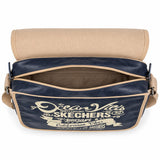 Bolso Skechers PVC Plomo 71201.49 con Tapa y Tirante Ajustable