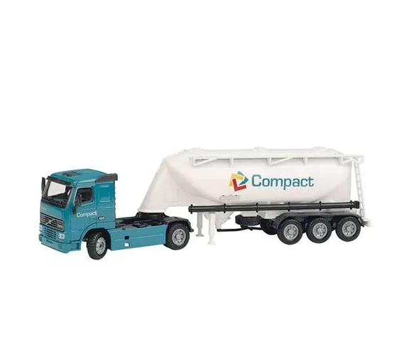 CAMION CON CUBA DE CEMENTO VOLVO FH-12-420 ESC 1:50 verd/blanc JOAL JO-333