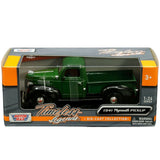 Camioneta Escala 1:24 Plymouth Pickup 1941 Roja y Negra | Motor Max MM-73278AC