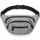 Canguro Quechua Q-5216A Negro con Tres Compartimientos y Hebilla Plástica