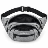 Canguro Quechua Q-5216A Negro con Tres Compartimientos y Hebilla Plástica