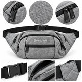 Canguro Quechua Q-5216A Negro con Tres Compartimientos y Hebilla Plástica