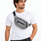 Canguro Quechua Q-5216A Negro con Tres Compartimientos y Hebilla Plástica