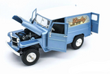 AUTO WILLYS JEEP STATION WAGON 1955 1:18 BORGOÑA Y AZUL MARINO LUCKY DIECAST   LD-92858