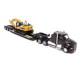 [PRE-VENTA]  Adorno plataforma con excavadora 1:87 White Peterbilt 579 - Cat 315C Excavator C16  Cat DM-84423 [PRECIO NORMAL S/.69]