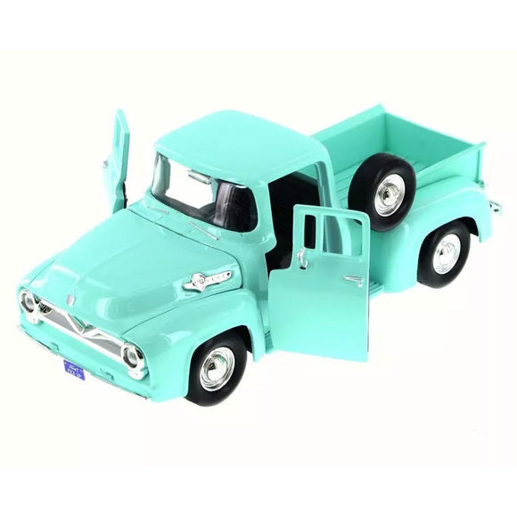 Pickup Ford F-100 1955 Verde Claro Escala 1:24 Motormax MM-79341AC