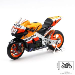 MOTO a Escala 1:10 Honda Repsol 2008 Pedrosa con Soporte Cromado - Maisto 31162