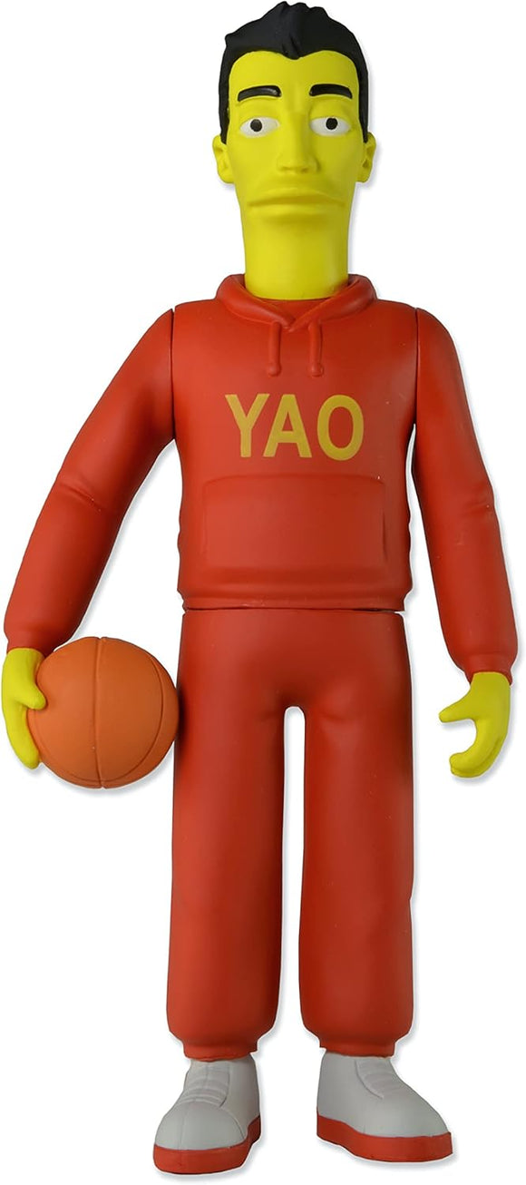 “Figura articulada de Yao Ming en versión Simpsons con balón.”