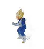 “Vegeta transformado en Super Saiyan con pose de batalla y acabado brillante.”