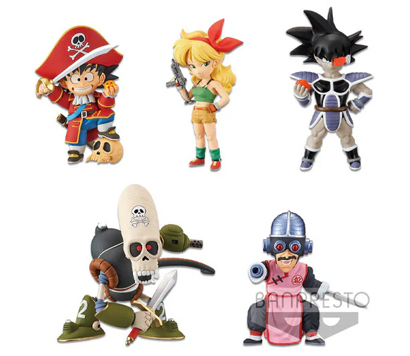 “Set figuras WCF Dragon Ball con Goku pirata, Turles y más – BANDAI.”