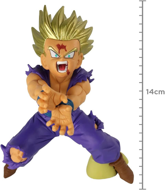 “Figura de Gohan lanzando Kamehameha con expresión de batalla.”