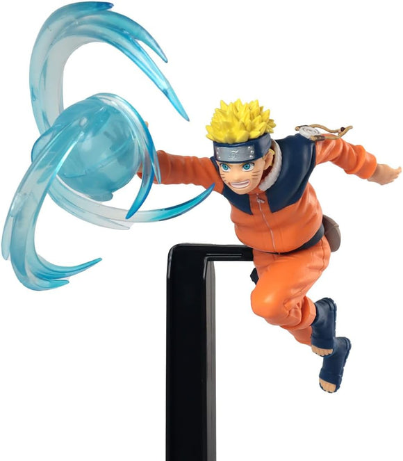Figura montada con base negra y esfera de chakra azul brillante