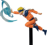 Naruto usando Rasengan con efecto translúcido en pose aérea