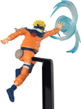 Naruto usando Rasengan con efecto translúcido en pose aérea