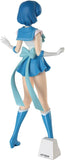 “Vista posterior de la figura Super Sailor Mercury con moño y base blanca.”


