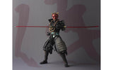 Detalle de la armadura samurái y máscara demoníaca de Darth Maul