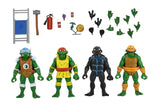 "Pack completo TMNT Stump Wrestling Turtles con accesorios incluidos: armas, herramientas y piezas intercambiables."