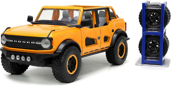 Auto Ford Bronco 2021 Amarillo Metálico W-RACK Escala 1:24 Jada Toys JT-34025