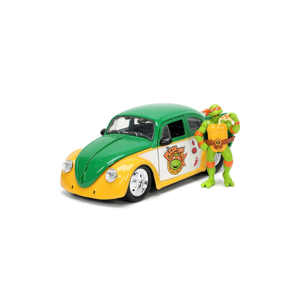 [PRE-VENTA] Auto 1:24 TMNT 59 VW DRAG BEETLE W/MICHELANGELO   Jada toys  JT-33741 [PRECIO NORMAL S/.239]