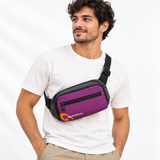 Canguro Quechua Rojo con Lila QC-14103 de 4 Compartimentos