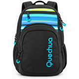 Mochila Quechua Q-1302 Negra con Celeste para Laptop y Tablet