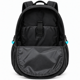 Mochila Quechua Q-1302 Negra con Celeste para Laptop y Tablet