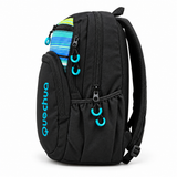 Mochila Quechua Q-1302 Negra con Celeste para Laptop y Tablet