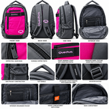 Mochila Quechua QC-14207 Verde o Fucsia con Compartimiento para Laptop y Tablet