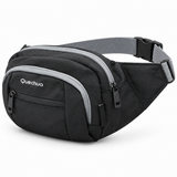 Canguro Quechua Q-5216A Negro con Tres Compartimientos y Hebilla Plástica