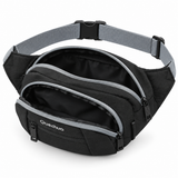 Canguro Quechua Q-5216A Negro con Tres Compartimientos y Hebilla Plástica