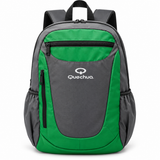 Mochila Quechua QC-14212 Guinda/Verde con Bolsillos Laterales y Divisiones Internas