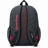 Mochila Quechua QC-14212 Guinda/Verde con Bolsillos Laterales y Divisiones Internas
