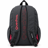 Mochila Quechua QC-14212 Guinda/Verde con Bolsillos Laterales y Divisiones Internas