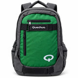 Mochila Quechua QC-14212 Guinda/Verde con Bolsillos Laterales y Divisiones Internas