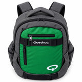 Mochila Quechua QC-14212 Guinda/Verde con Bolsillos Laterales y Divisiones Internas