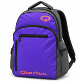 Mochila Quechua QC-14214 Lila/Guinda con Bolsillos Laterales y Doble Compartimiento