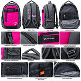 Mochila Quechua QC-14207 Verde o Fucsia con Compartimiento para Laptop y Tablet