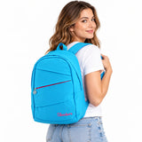Mochila Skechers Nylon Celeste 70602.39 con Doble Compartimiento