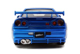 [PRE-VENTA] Auto FF - BRIAN's Nissan Skyline GT-R (R34) Candy Blue 1:24 Jada JT-97173-4 [PRECIO NORMAL S/.160]