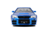 [PRE-VENTA] Auto FF - BRIAN's Nissan Skyline GT-R (R34) Candy Blue 1:24 Jada JT-97173-4 [PRECIO NORMAL S/.160]
