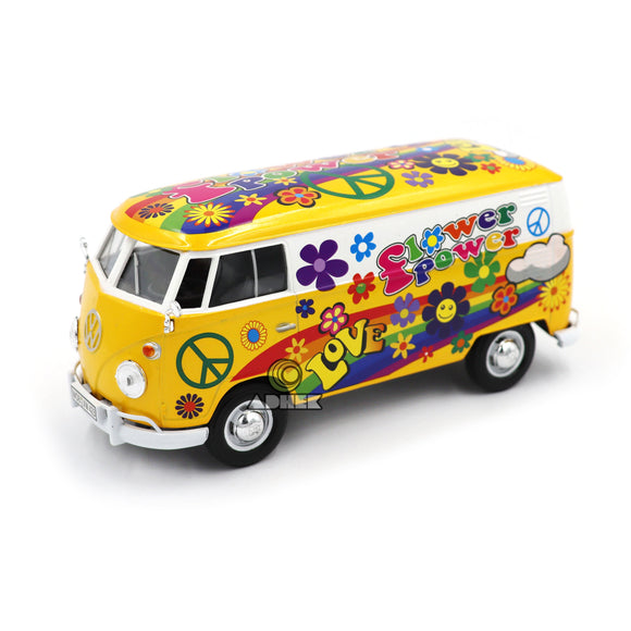 Auto Volkswagen Delivery Van Flower Power Escala 1:24 Motormax MM-79575