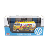 Auto Volkswagen Delivery Van Flower Power Escala 1:24 Motormax MM-79575