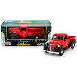 Camioneta Escala 1:24 Plymouth Pickup 1941 Roja y Negra | Motor Max MM-73278AC