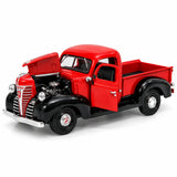 Camioneta Escala 1:24 Plymouth Pickup 1941 Roja y Negra | Motor Max MM-73278AC