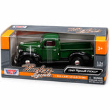 Camioneta Escala 1:24 Plymouth Pickup 1941 Roja y Negra | Motor Max MM-73278AC